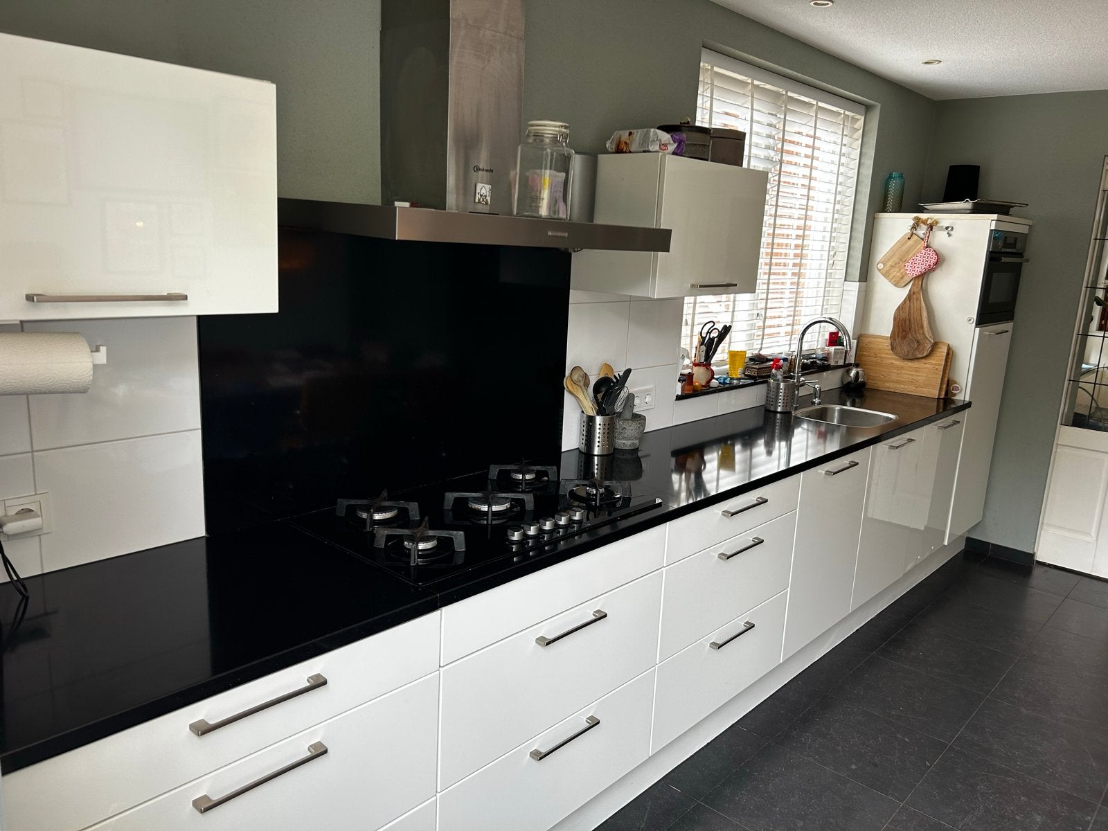 Complete keuken, Huis en Inrichting, Ophalen, Gebruikt, Wit, Graniet of Steen