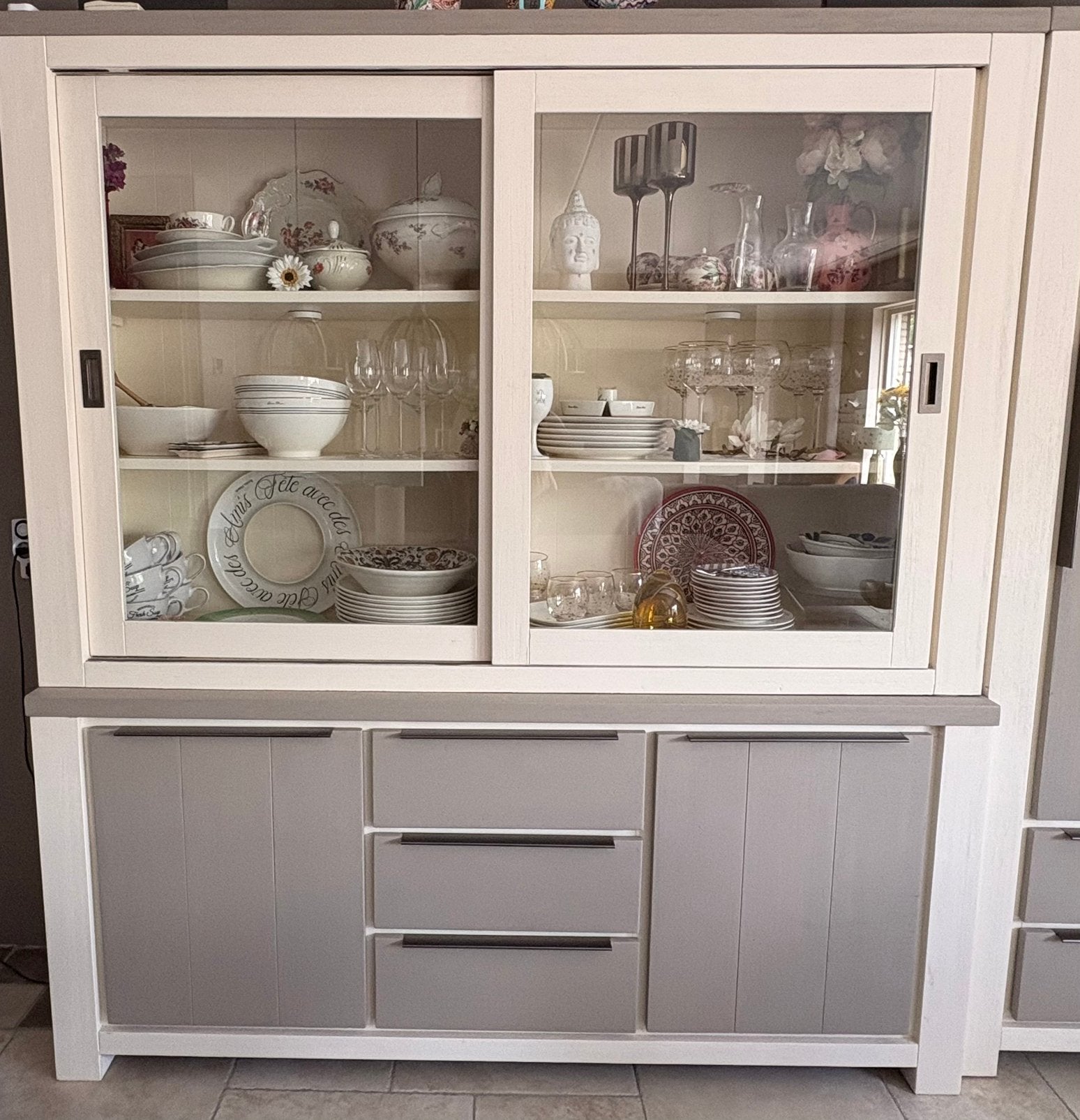 Te koop buffetkast met evt. opbergkast, Ophalen, Gebruikt, Met deur(en), Grenenhout