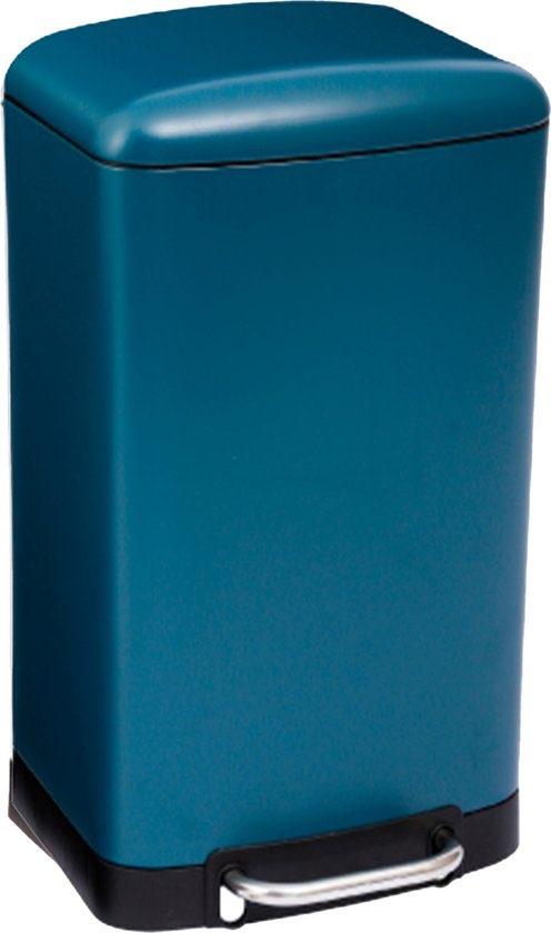 Prullenbak/pedaalemmer - blauw - metaal - 30 liter, Huis en Inrichting, Woonaccessoires | Prullenbakken, Verzenden, Nieuw, Minder dan 10 liter
