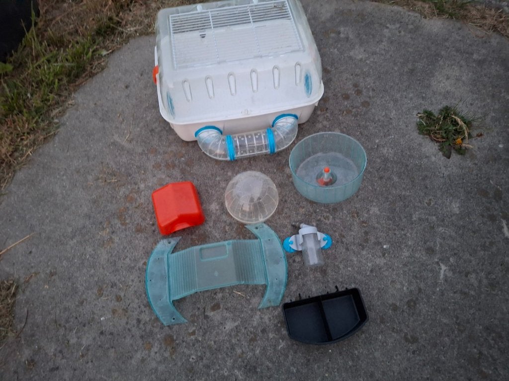 Hamsterkooi met drinkfles, rad, tunnel, Ophalen of Verzenden, Gebruikt, Overige typen