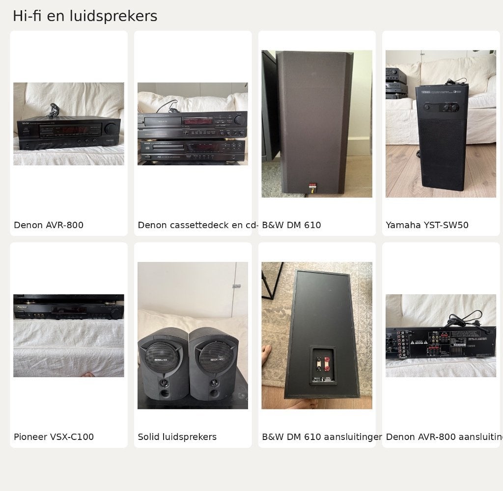 Hi-fi set met Denon, B&W, Yamaha, Pioneer en Solid – Bieden, Ophalen, Gebruikt, Cd-speler, Denon