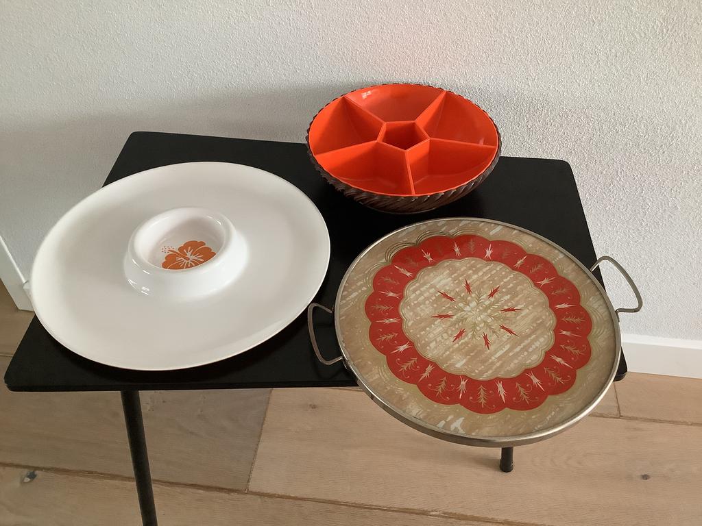 Retro oranje snack schalen, o.a. Emsa, Ophalen of Verzenden