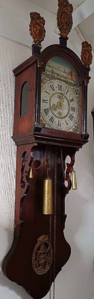 antieke Friese staart klok met kwartier slag, Antiek en Kunst, Ophalen
