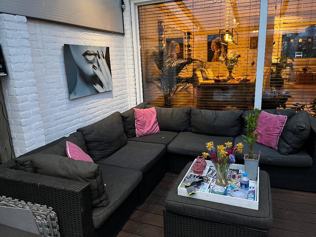 Loungeset, tuinset wickerlook, Tuin en Terras, Ophalen, Gebruikt, 6 zitplaatsen, Eettafel