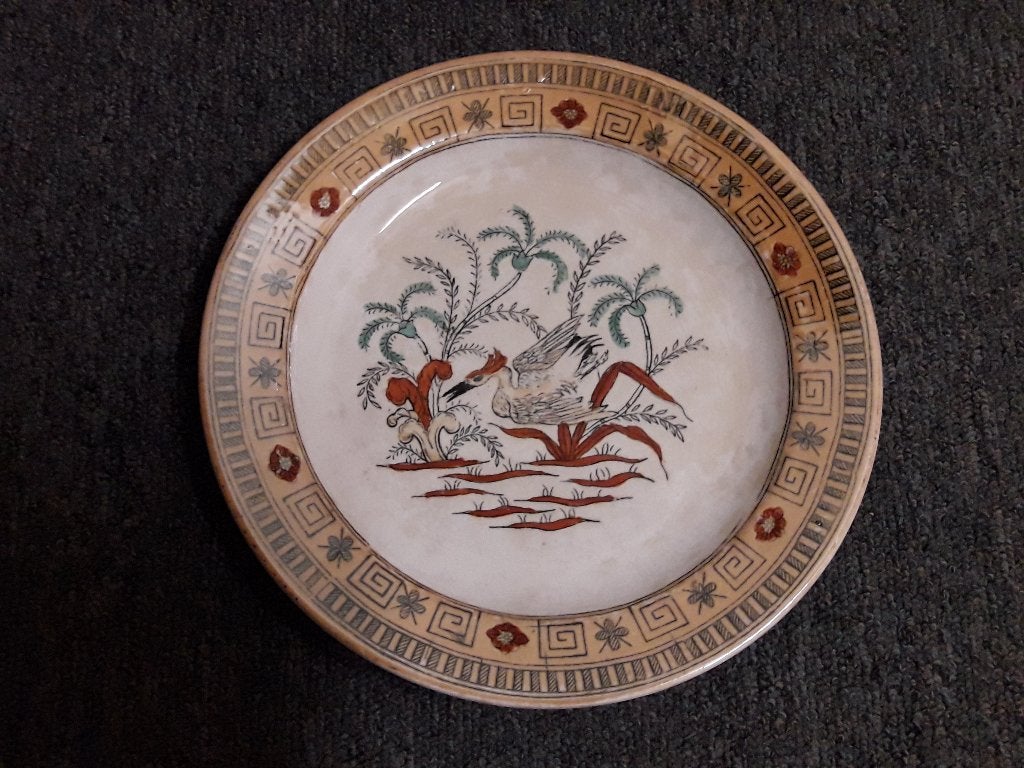 Antiek bord Regout Maastricht Panama vogel , diameter 22 cm, Ophalen of Verzenden