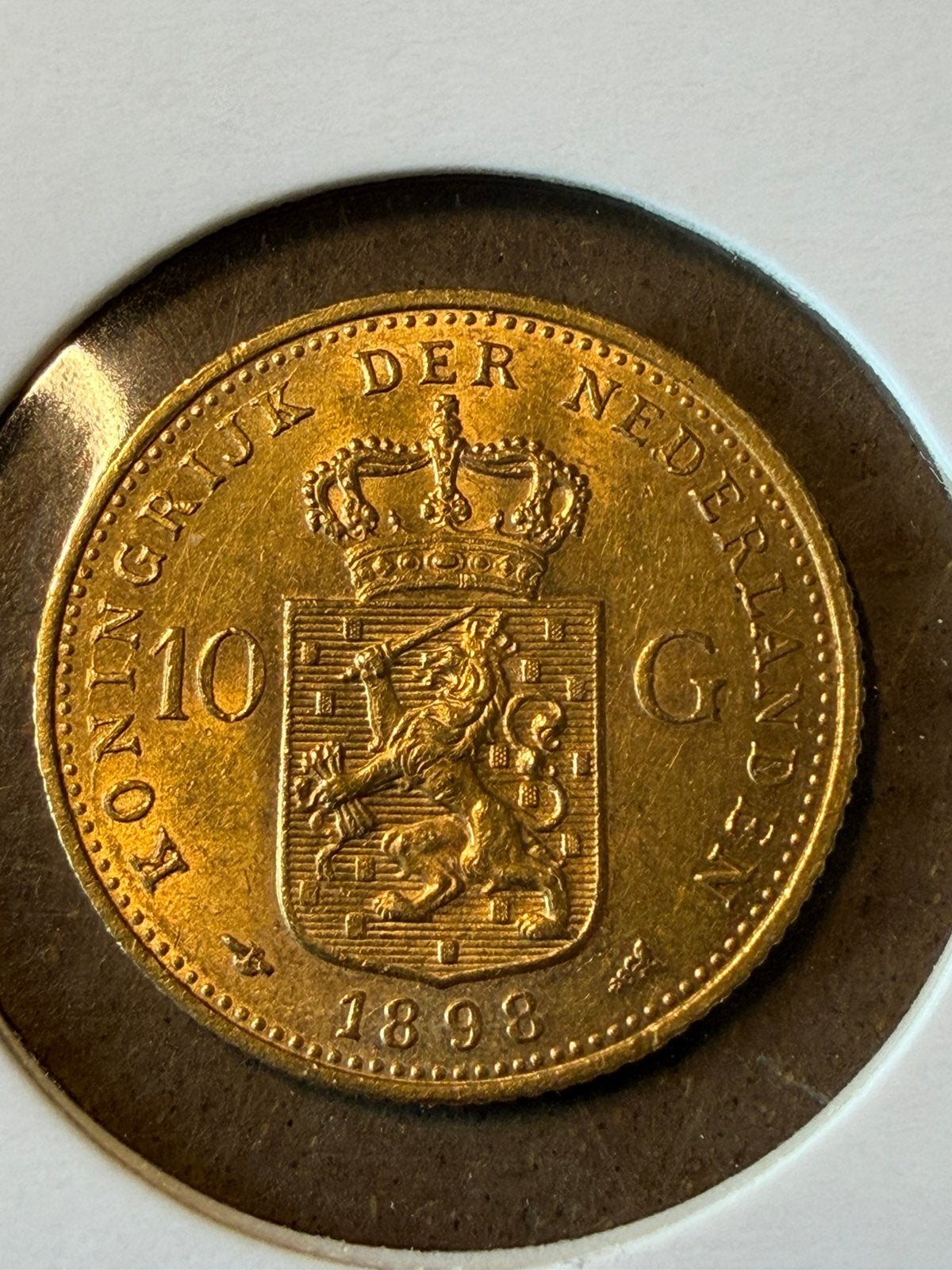 Gouden tientje 1898 P Pander zonder punt, Koningin Wilhelmina, Losse munt, 10 gulden, Goud