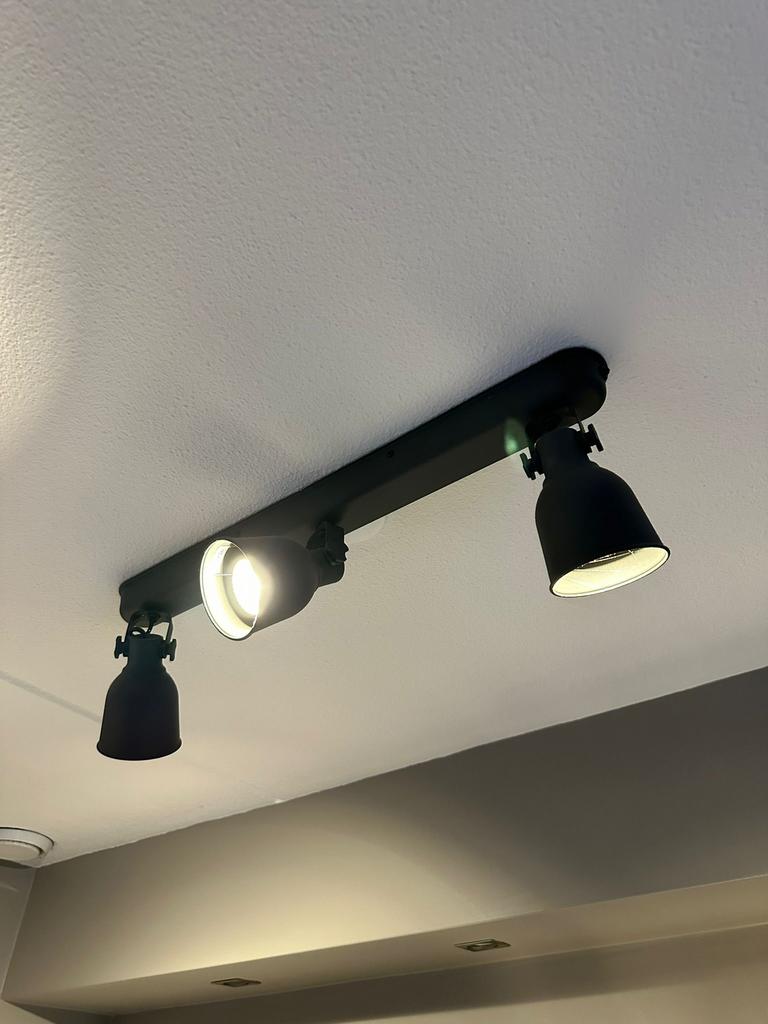 Plafonlamp spots, Ophalen, Gebruikt, Metaal of Aluminium, Plafondspot of Wandspot