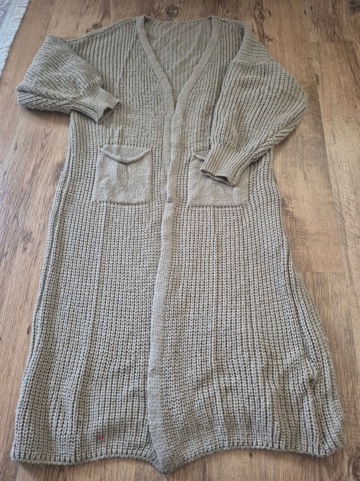 Lang gebreid vest - One Size, Ophalen of Verzenden, Zo goed als nieuw, Maat 38/40 (M), Beige