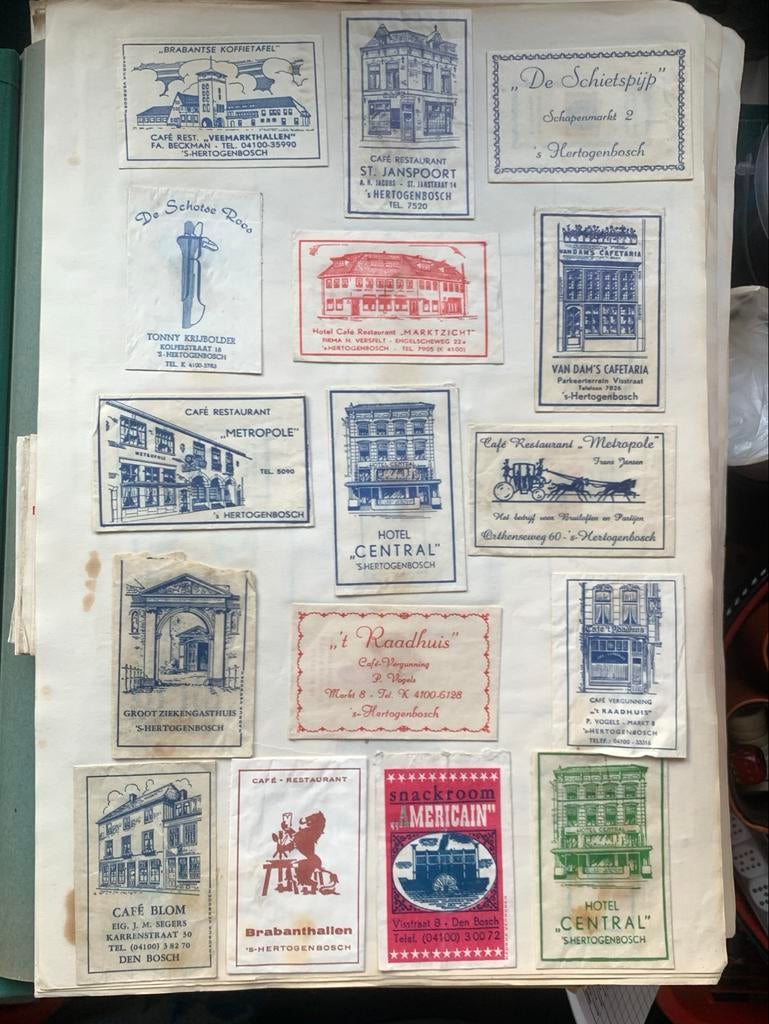Collectie vintage suikerzakjes 's-Hertogenbosch, Ophalen of Verzenden, Nederland