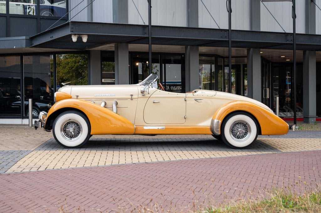 Auburn Speedster Supercharged (bj 1979, automaat), Auto's, Beige, Cabriolet, Bedrijf, 2 stoelen