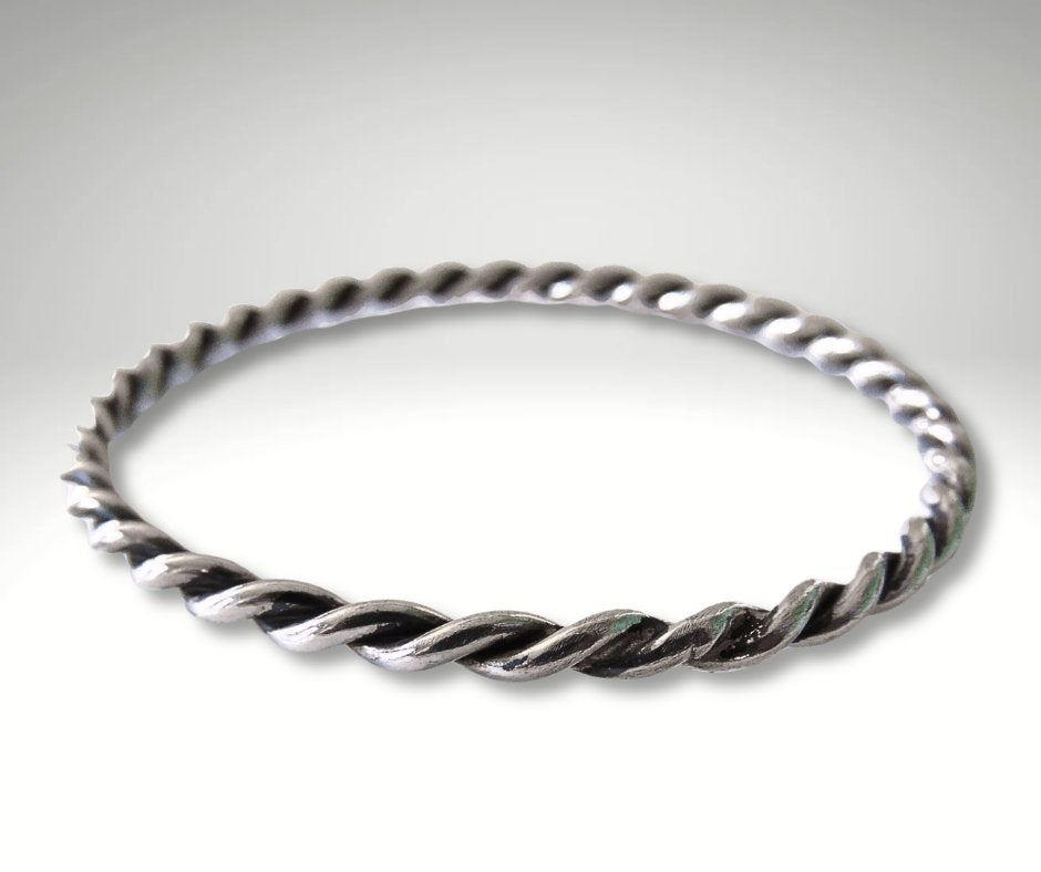 NAVAJO 925 zilveren twisted rope gedraaide slavenarmband #3!, Verzenden, Zo goed als nieuw, X, Zilver