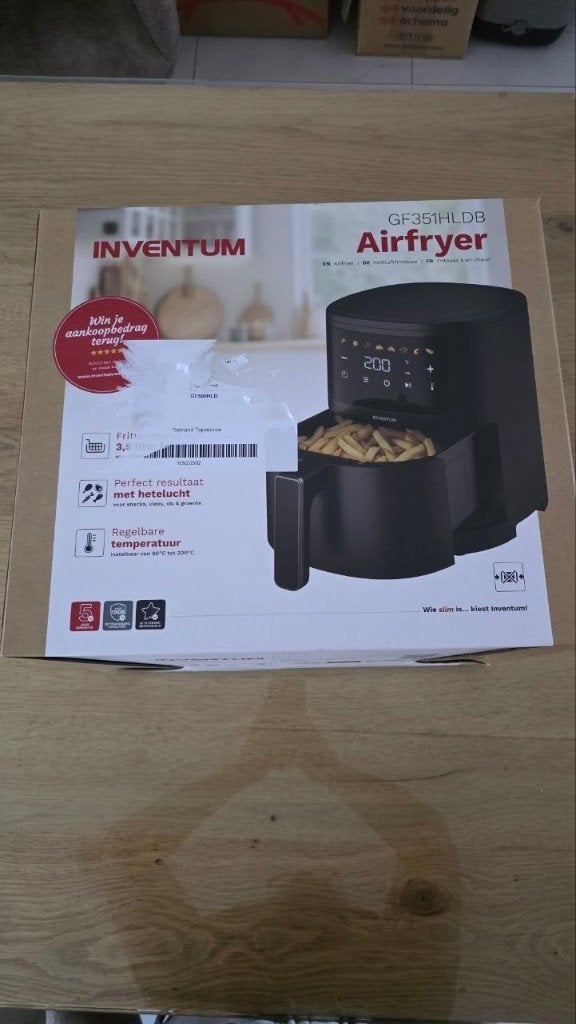 Nieuwe Inventum Airfryer GF351HLDB – ongebruikt in doos, Witgoed en Apparatuur, Airfryers, Nieuw, Airfryer, 1500 gram of meer