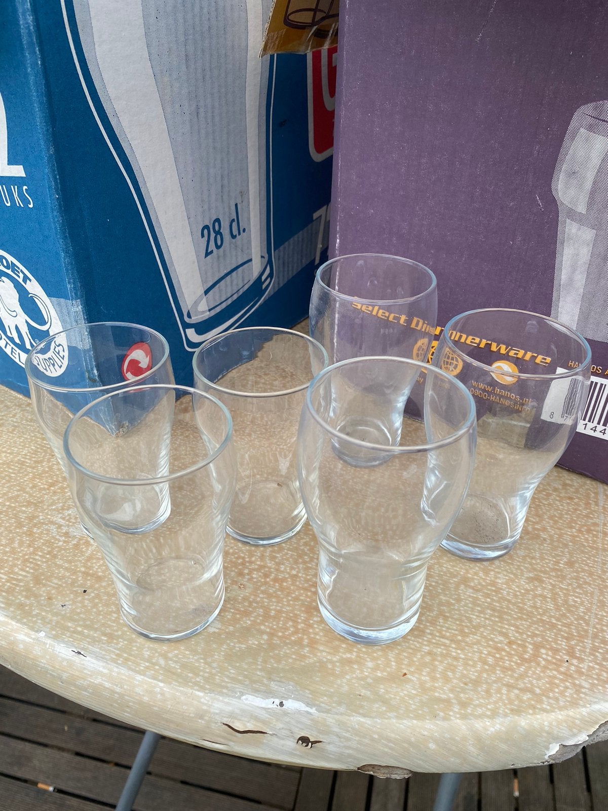 120 bierglazen, Verzamelen, Glas en Borrelglaasjes, Ophalen, Zo goed als nieuw, Bierglas