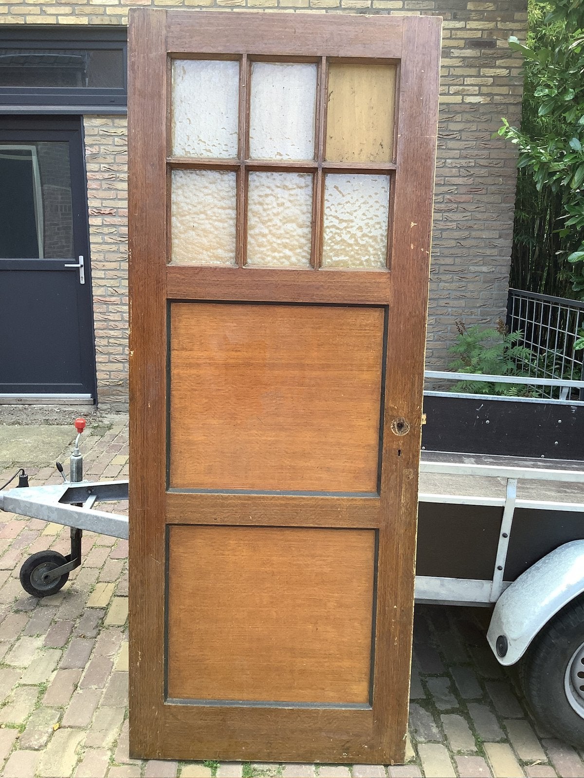 antieke houten binnendeur met panelen 1933, Ophalen, Gebruikt, 80 tot 100 cm, Binnendeur