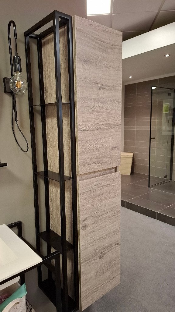 Badkamer hoge kast met stalen rekje Baderie Riverdale, Ophalen, Nieuw