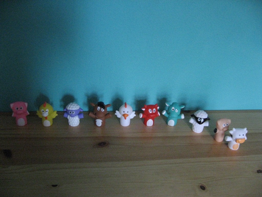 vingerpopjes 10 stuks ( plastic), Ophalen of Verzenden, Zo goed als nieuw, Overige typen