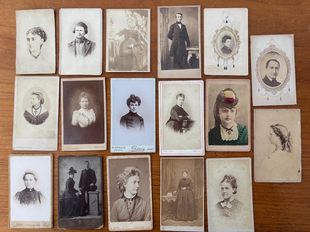 Antieke foto portretten 19de eeuw, Sissi, 17x, Verzenden, Gebruikt