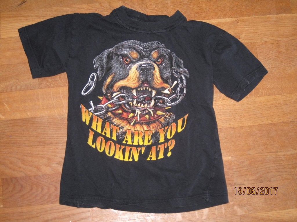 Blue Label zwart shirt met hond maat 140, Gebruikt, Ophalen of Verzenden, Shirt of Longsleeve, Jongen