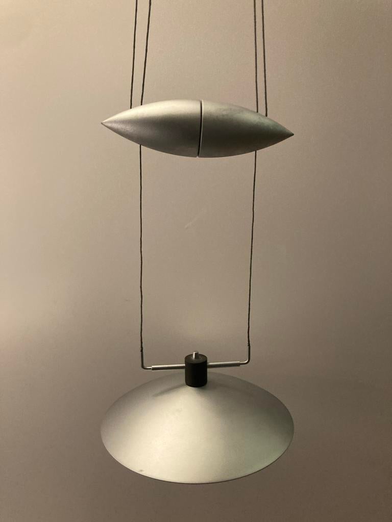 Modern Design hanglamp Grijs/Zilver, Huis en Inrichting, Lampen | Hanglampen, Ophalen, Gebruikt, Metaal, Minder dan 50 cm