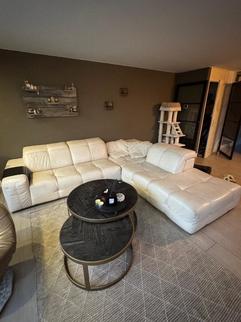 Natuzzi Lederen Hoekbank - Comfortabel en Ruim, Huis en Inrichting, Ophalen, Modern, Comfortabel, Gebruikt, 100 tot 125 cm