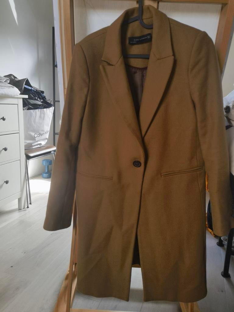 Zara wollen korte jas beige maat M, Maat 38/40 (M), Ophalen of Verzenden, Zo goed als nieuw, Zara