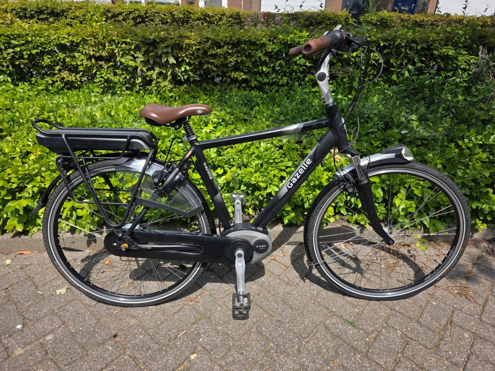 Gazelle elektrische heren fiets met Bosch middenmotor, Ophalen of Verzenden, Zo goed als nieuw, 51 tot 55 cm, 50 km per accu of meer