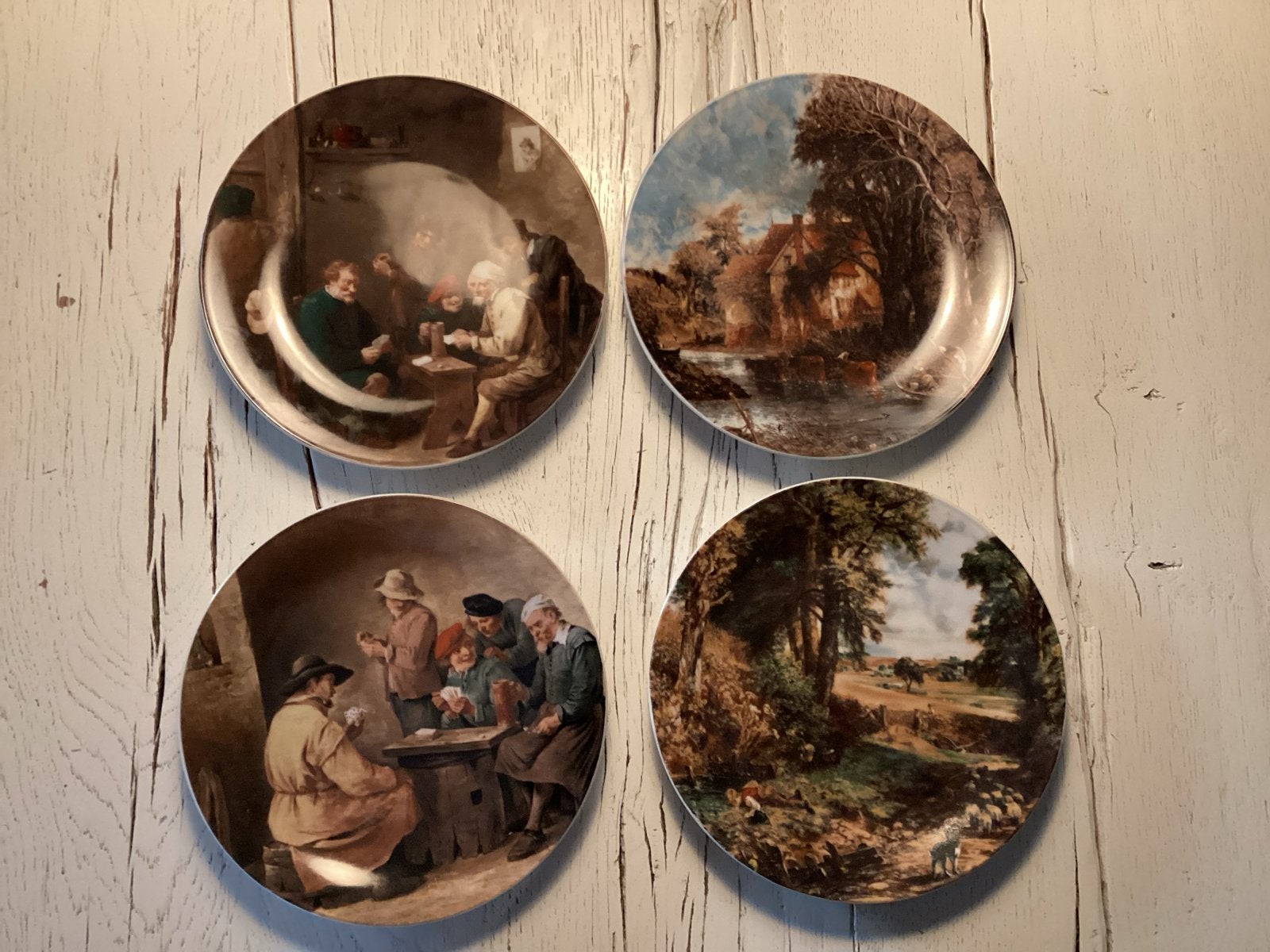 Set van 4  borden met klassieke schilderijen Lehmann, Ophalen of Verzenden