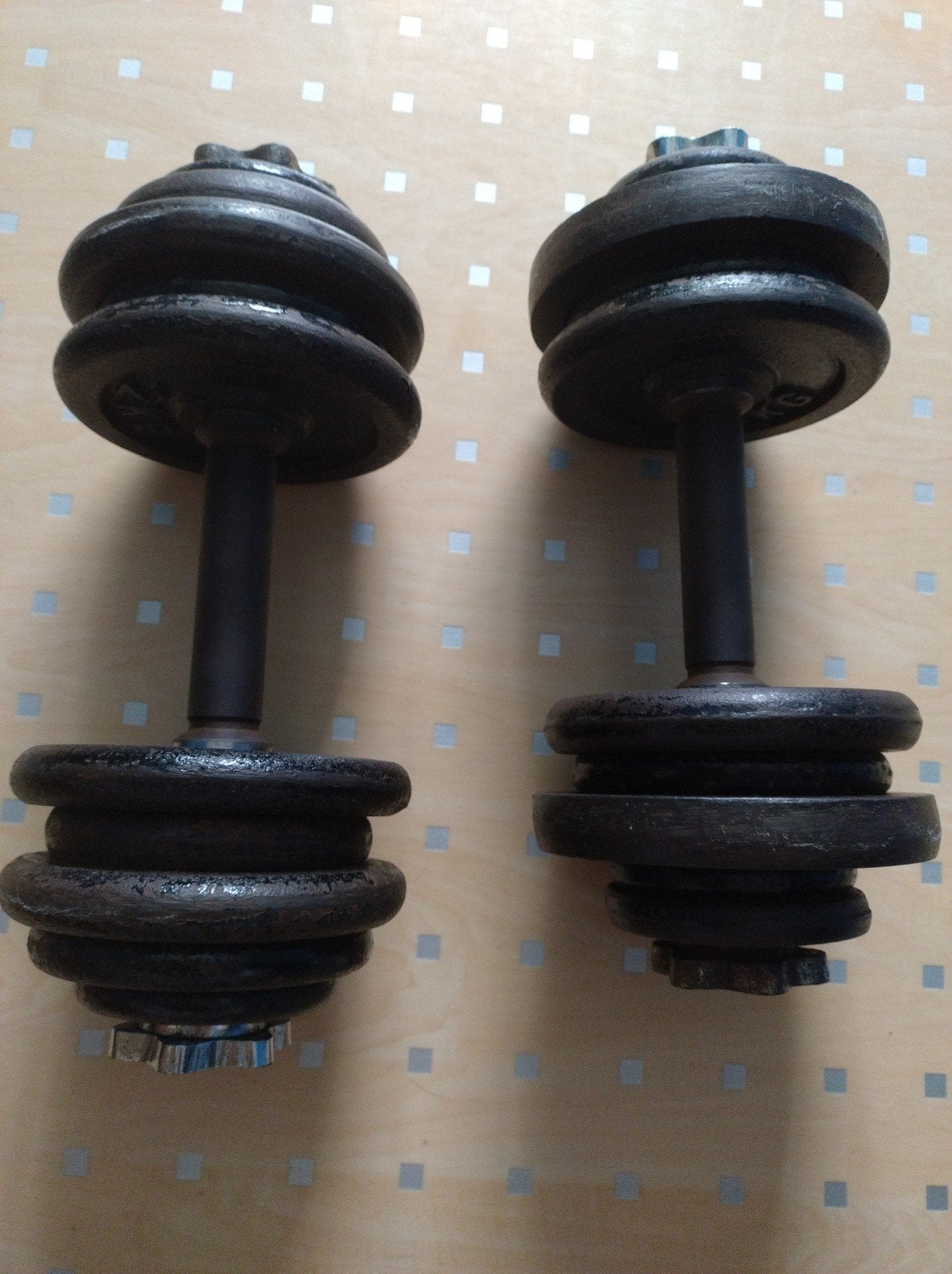 Gietijzeren Dumbbells Set 30kg -, Ophalen, Gebruikt, Benen, Dumbbell