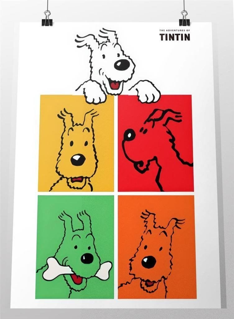 The Adventures of Tintin | Kuifje Hond Bobby Poster, Verzenden, Nieuw, A1 t/m A3, Film en Tv