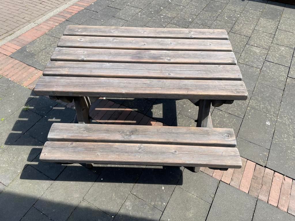 Kinder picknick tafel tekoop, Tuin en Terras, Picknicktafels, Gebruikt, Rechthoekig, Hout, Ophalen
