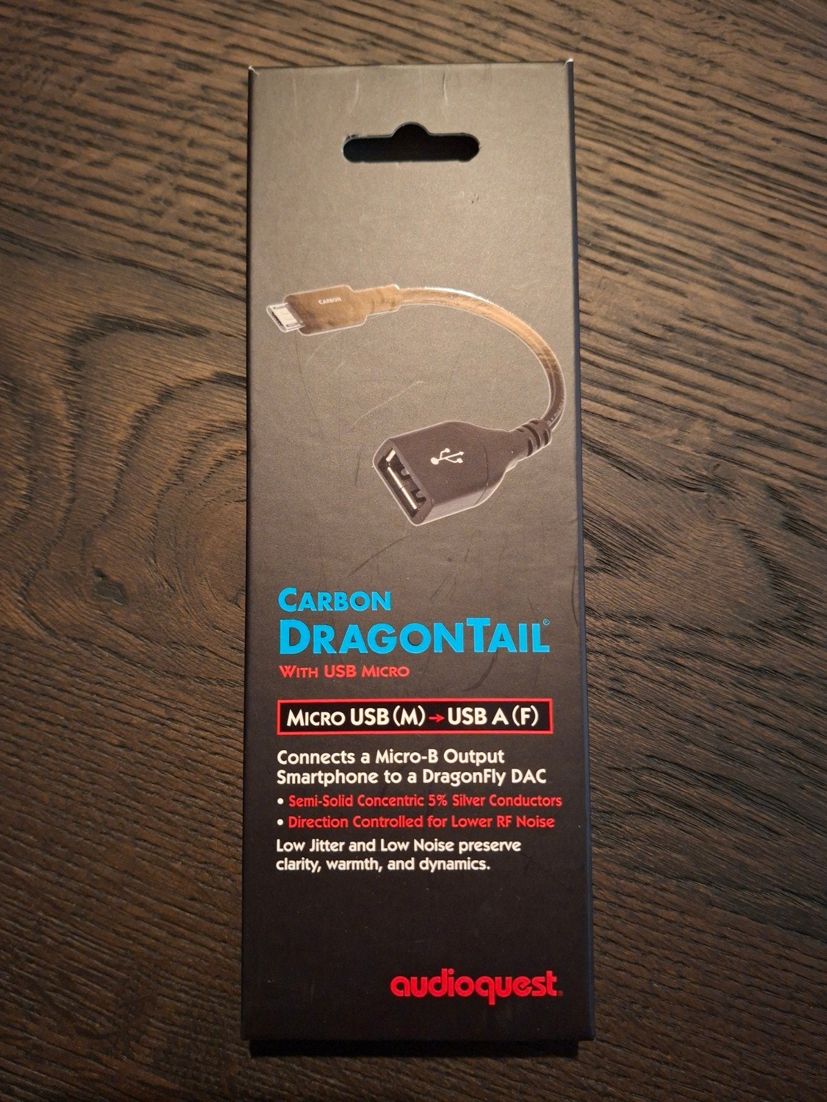 AudioQuest DragonTail Micro USB naar USB A Adapter, Ophalen of Verzenden, Nieuw, Minder dan 2 meter, Overige kabels