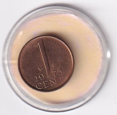 1 Cent 1973  Zeer Fraai met Diverse Muntkleuren, Postzegels en Munten, Ophalen of Verzenden, Koningin Juliana, 1 cent, Losse munt