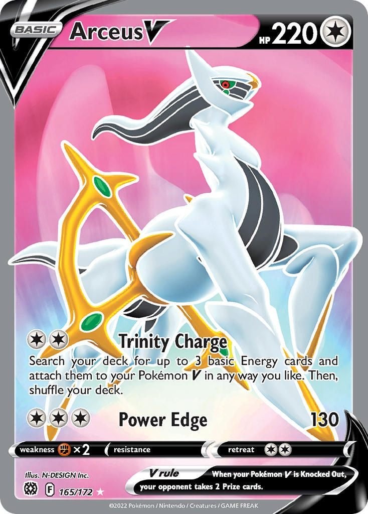 Sword & Shield Series » Brilliant Stars » Arceus V 165/172, Ophalen of Verzenden, Nieuw, Losse kaart