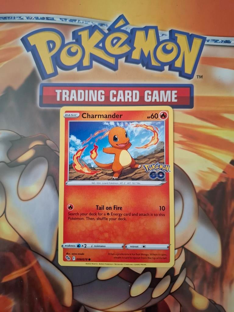 Charmander pokemon go kaart 008/078 nm, Ophalen of Verzenden, Zo goed als nieuw, Losse kaart