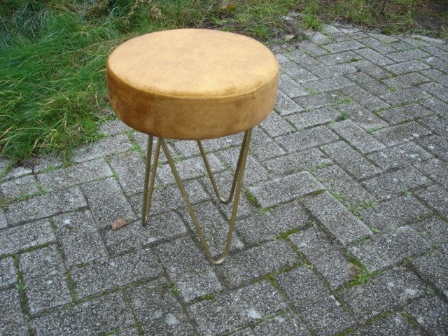 Twee Vintage Duits en Deens krukjes / taboeret jaren 60, Ophalen of Verzenden, Gebruikt, Overige materialen