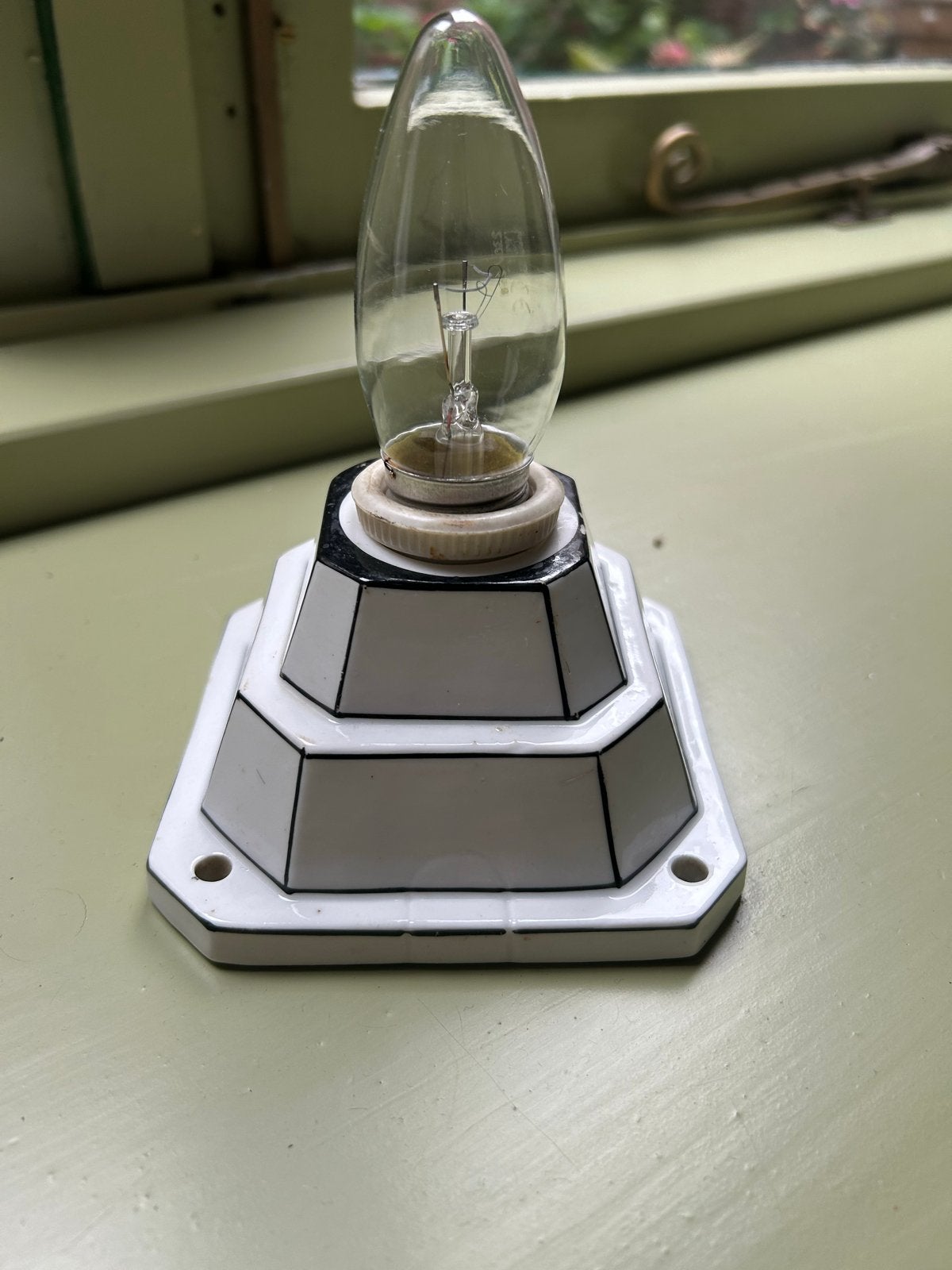 Art deco porseleinen lamp, Antiek en Kunst, Antiek | Lampen, Ophalen of Verzenden