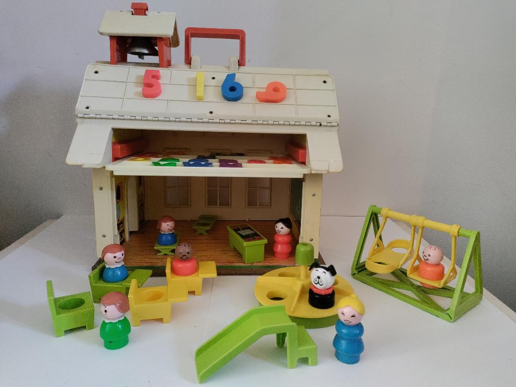 Vintage schooltje Fisher Price, Kinderen en Baby's, Speelgoed | Fisher-Price, Ophalen of Verzenden, Gebruikt, Speelset