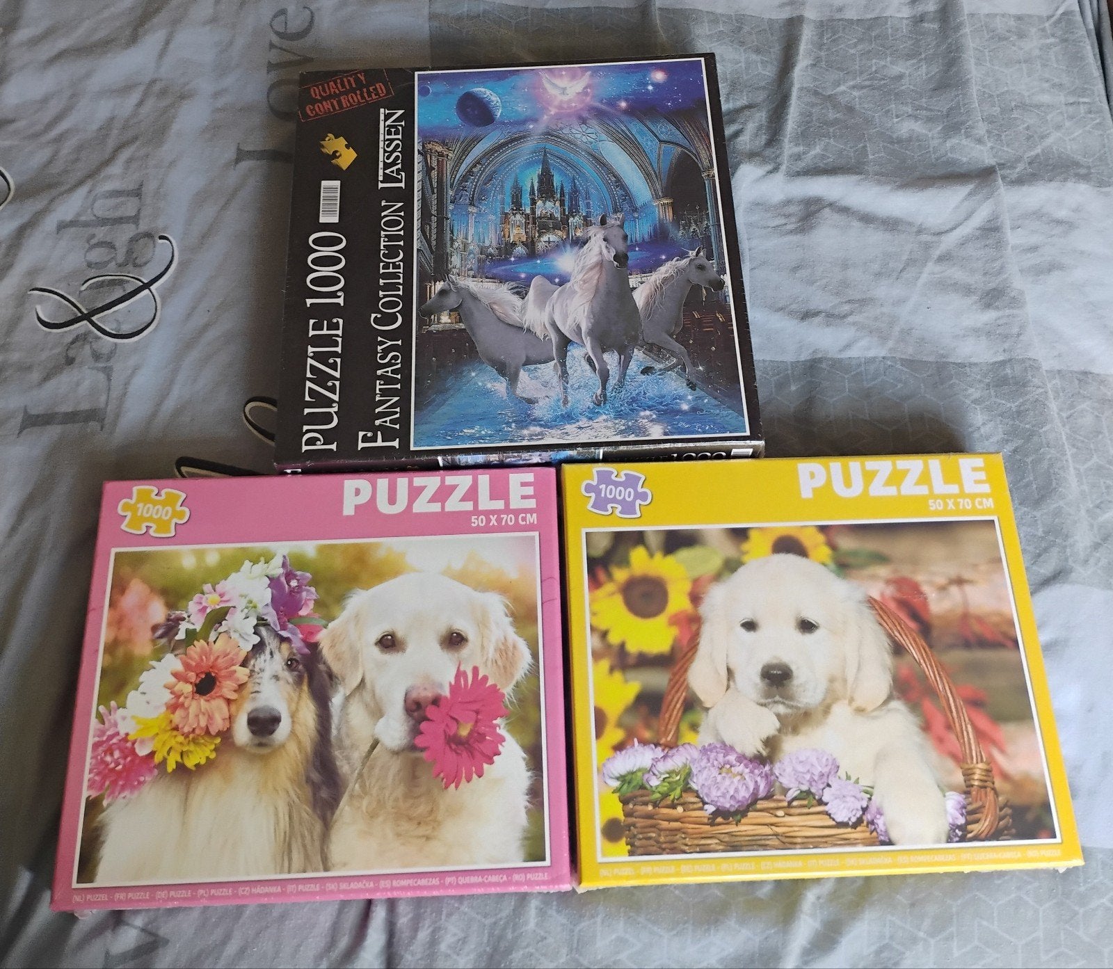 Set van 3 nieuwe puzzels (1000 stukjes) - Honden & Fantasy, Ophalen of Verzenden