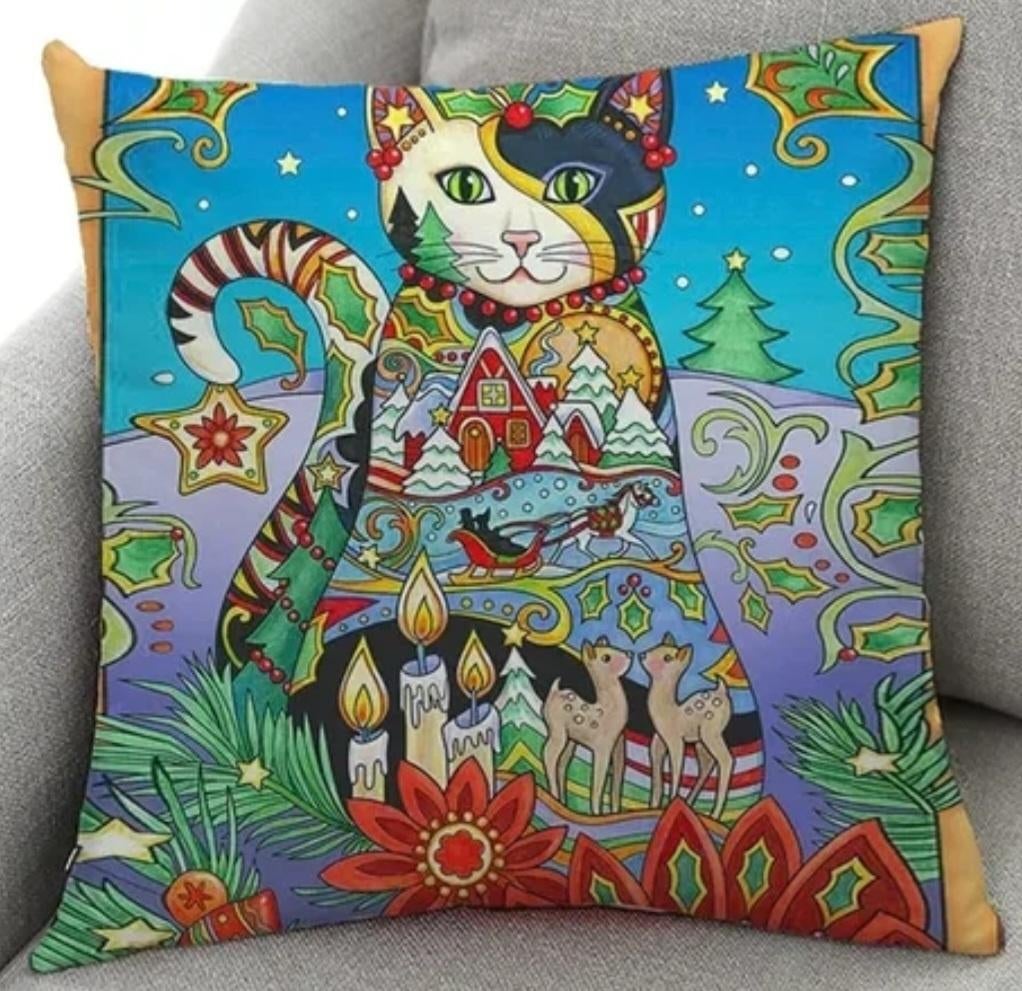 Nieuw, kussenhoezen, 45-45 cm. Poezen, herten, ect., Ophalen of Verzenden, Nieuw, Overige kleuren, Vierkant