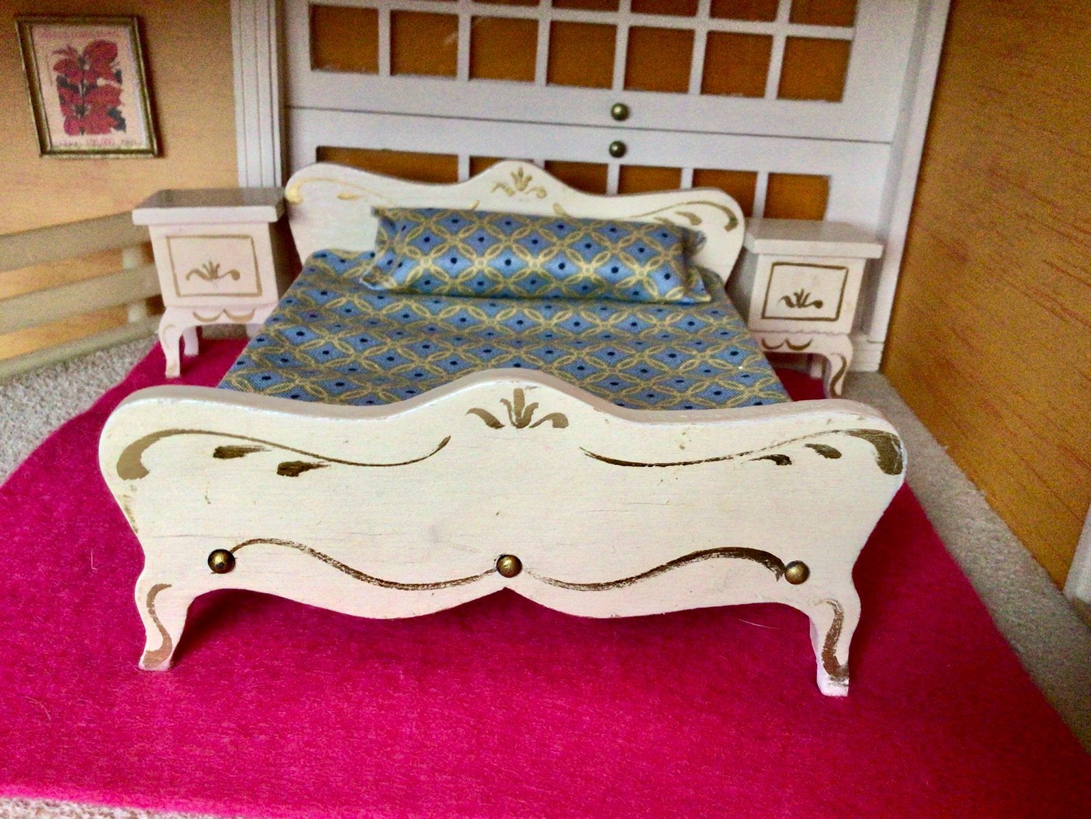 Vintage Lerro/Lundby slaapkamer, Ophalen of Verzenden, Gebruikt, Poppenhuis