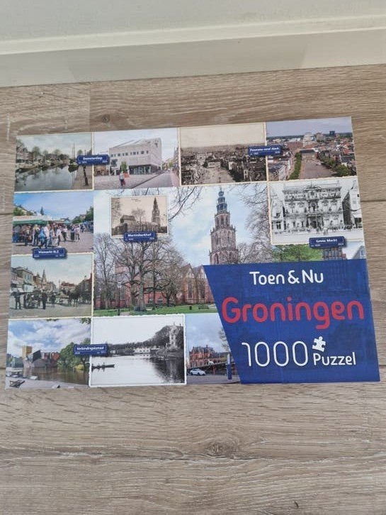 Groningen Toen & Nu 1000 Stukjes Legpuzzel, Ophalen, 500 t/m 1500 stukjes, Zo goed als nieuw, Legpuzzel