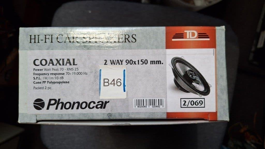 Phonocar speaker 2-weg 4x6 inch 70Watt Max, Phonocar, Via F.lli Cervi, 167/c 42124 Reggio Emilia (Italië), Ophalen of Verzenden
