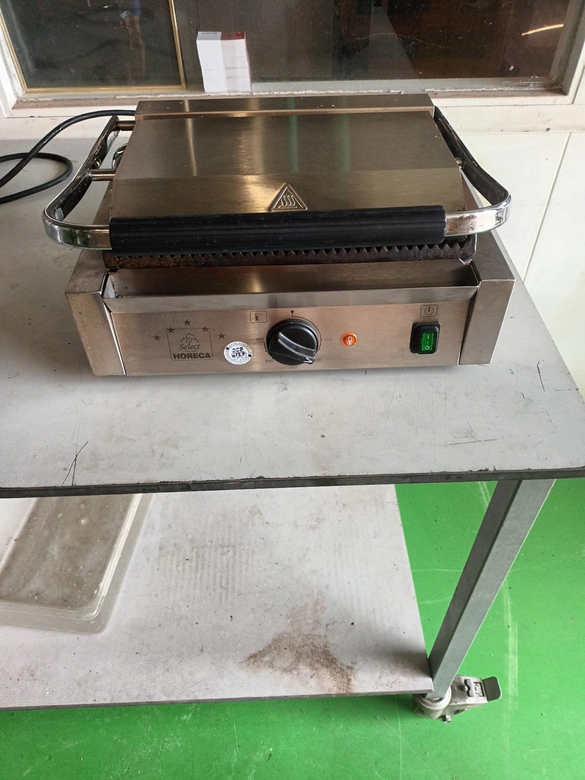 Professionele Horeca Contactgrill pannini grill dubbel plaat, Ophalen of Verzenden, Gebruikt, Tafelgrill