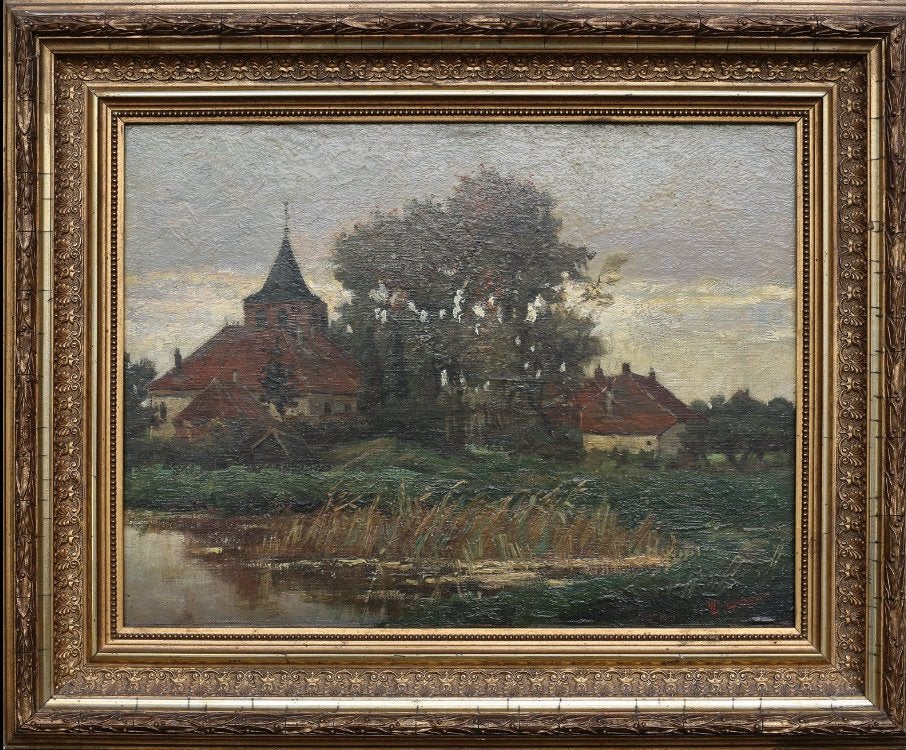 Antiek Olieverf schilderij Gesigneerd Smorenburg oud, Nederlandse school, Doek, Ophalen of Verzenden, Gesigneerd