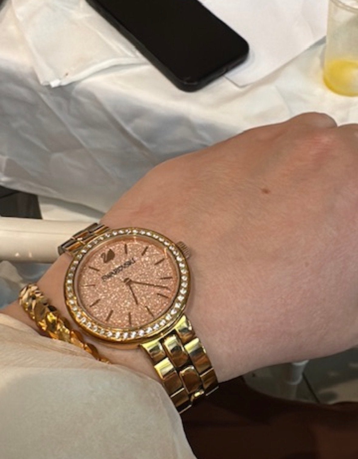 Swarovski horloge rosé goud - dames horloge, Overige merken, Overige materialen, Gebruikt, Polshorloge