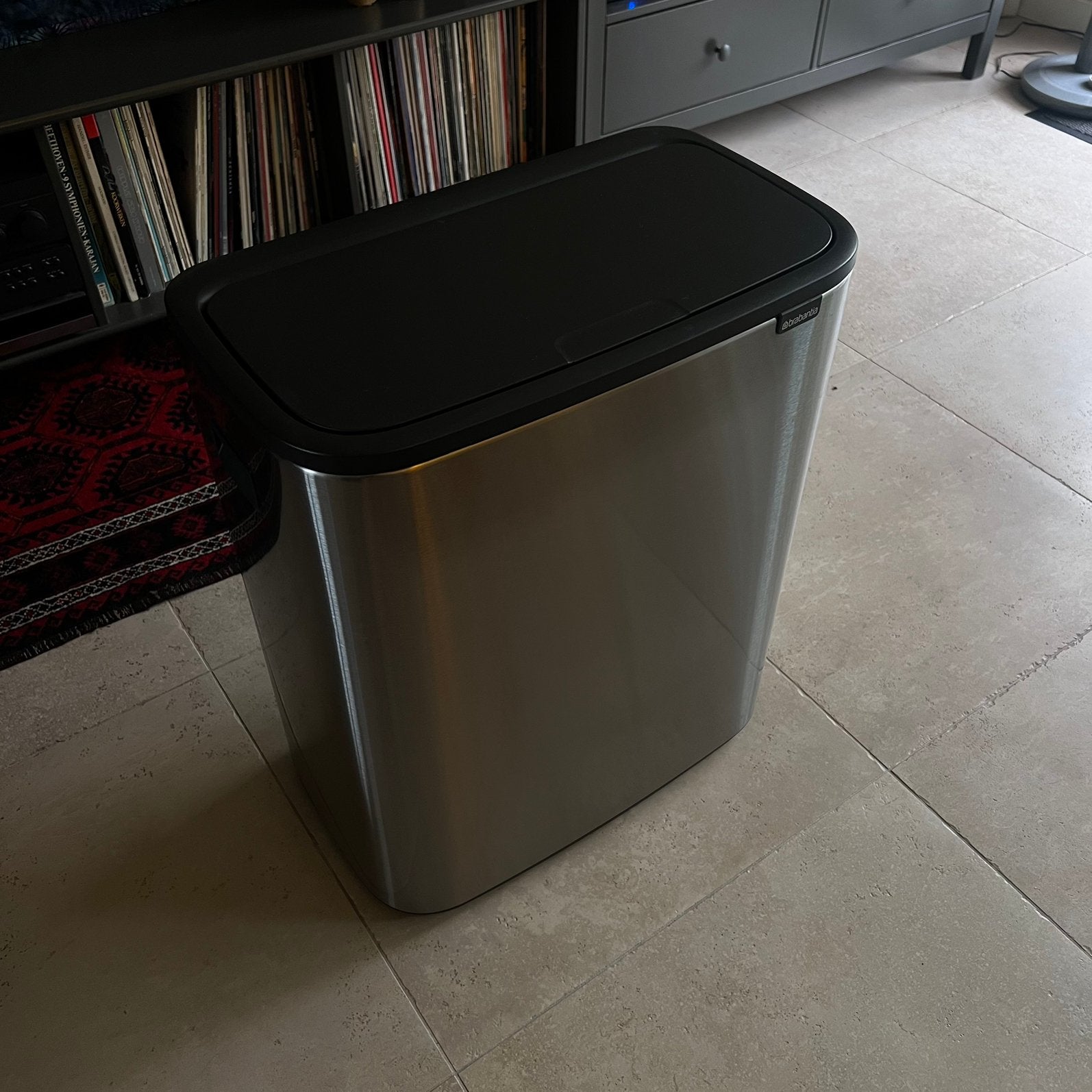 Brabantia Bo Touch bin 2x 30L Matt Steel, 40 liter of meer, Ophalen, Zo goed als nieuw, Rvs