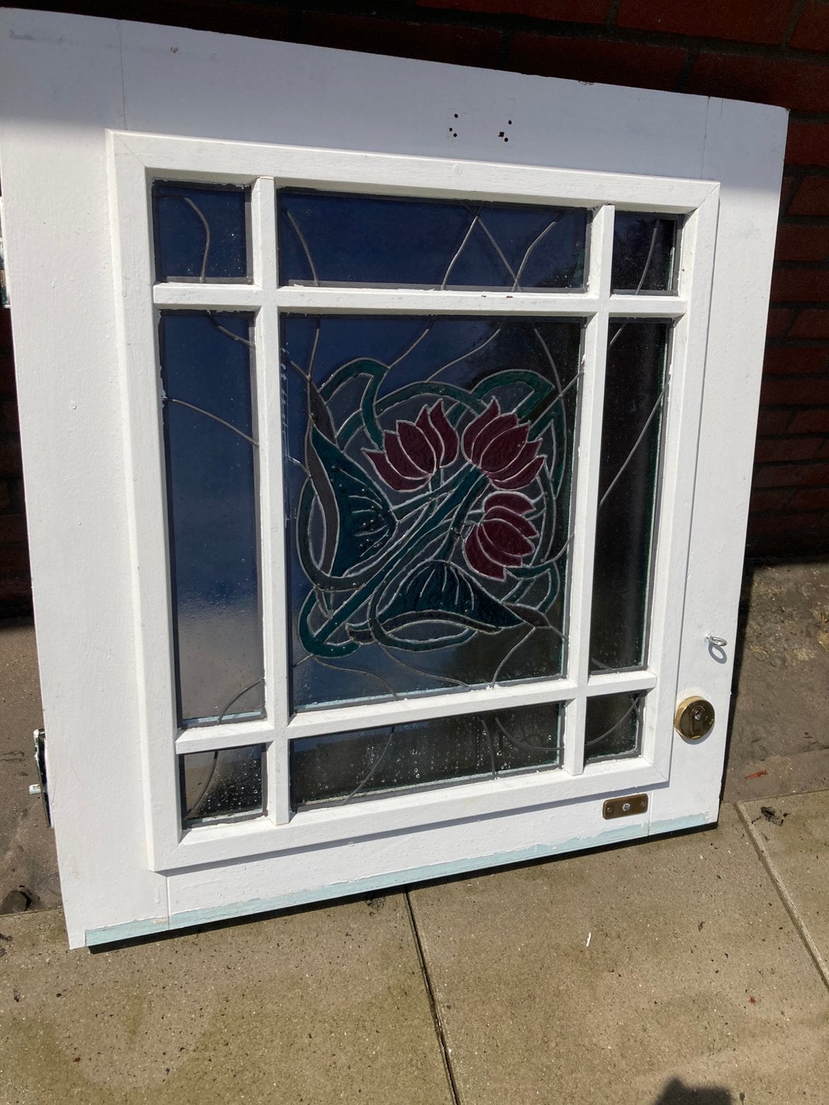 Origineel glas in lood raam 600mm breed en 665mm hoog, Doe-het-zelf en Verbouw, Kozijnen en Schuifpuien, Ophalen, Gebruikt, Overige typen
