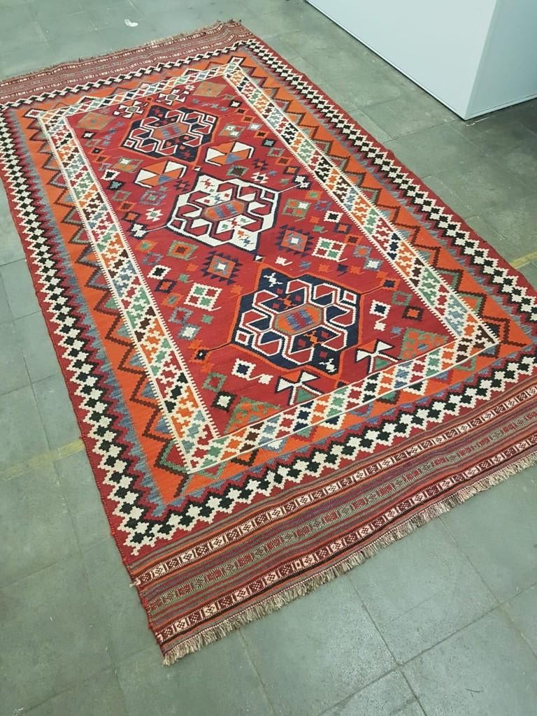 Kashkay kelim 300 x 163/kleden/Perzisch tapijt/Oosters/Loper, Www.simatapijten.nl, 150 tot 200 cm, 200 cm of meer, Ophalen of Verzenden