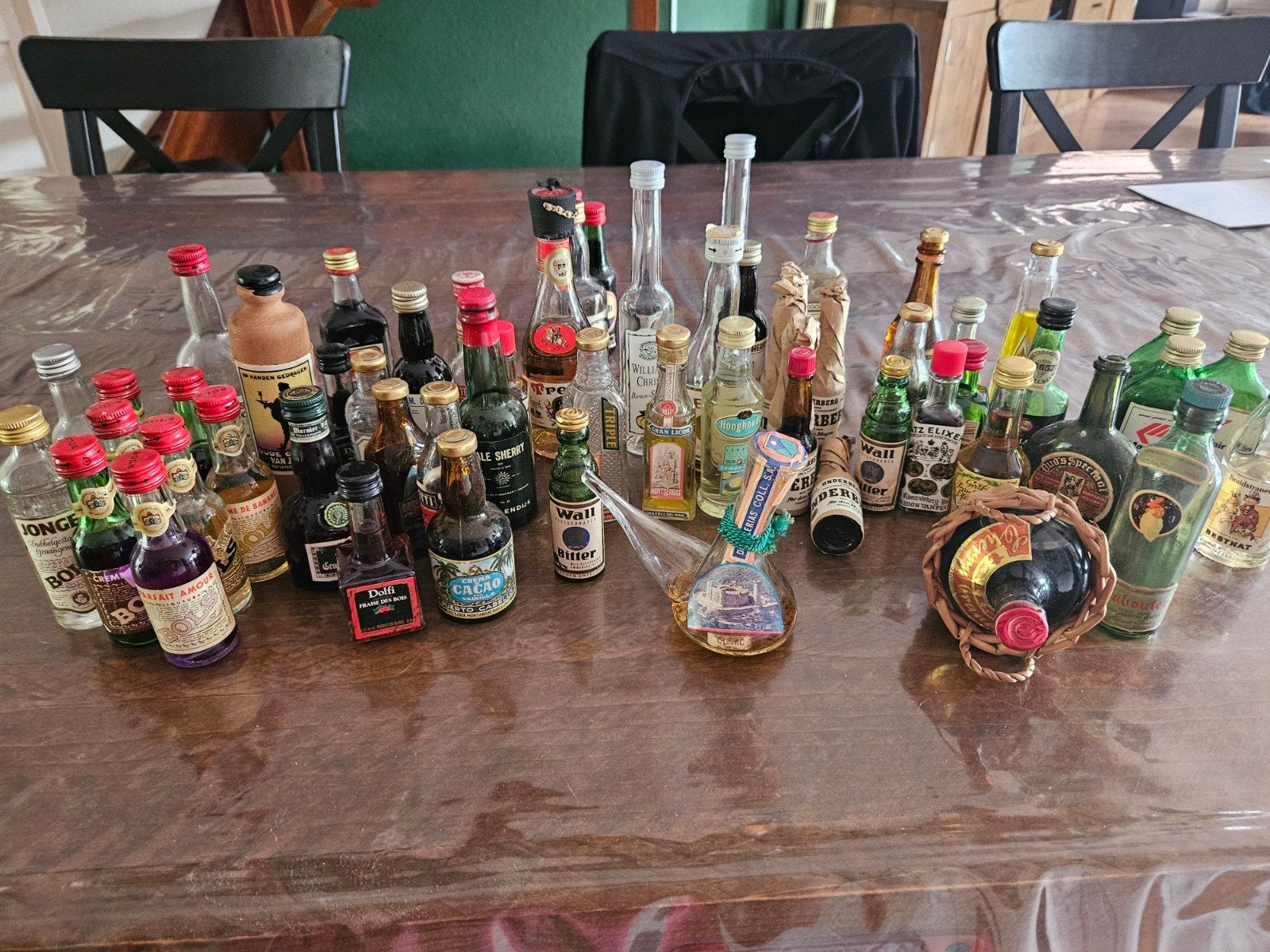 Verzameling van diverse miniatuur drankflesjes, Ophalen, Gebruikt