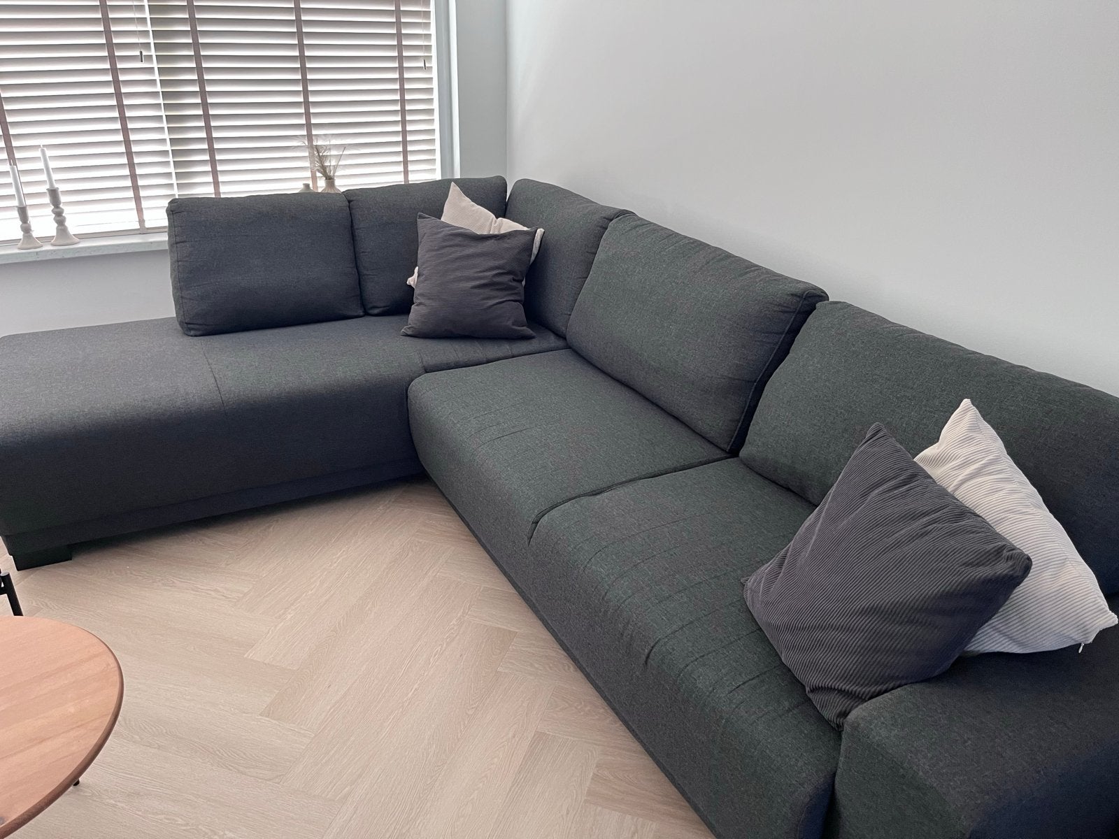 Hoekbank antraciete 300x200 cm in goede staat, Ophalen, Gebruikt, Hoekbank, 300 cm of meer